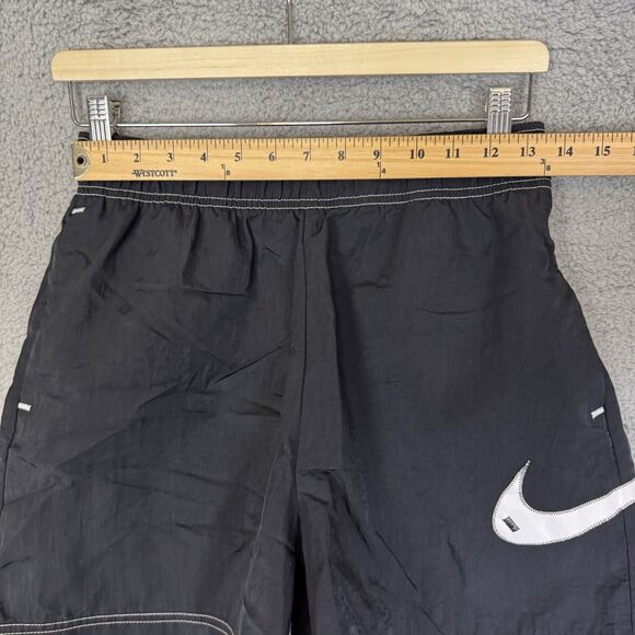 Nike Shorts Women's S‎ Black Swoosh Woven Easy Elastic Waist Nylon - Picture 2 of 7